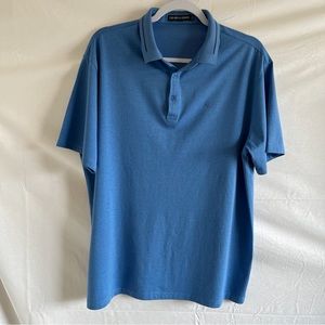 Emporio Armani Polo Short Sleeve Shirt Heathered Blue Size XXXL
